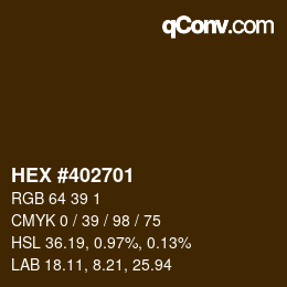 Color code: HEX #402701 | qconv.com