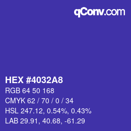 Color code: HEX #4032A8 | qconv.com