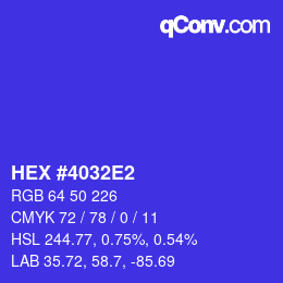 颜色代码: HEX #4032E2 | qconv.com