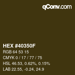 Farbcode: HEX #40350F | qconv.com