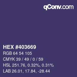 カラーコード: HEX #403669 | qconv.com