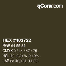 Color code: HEX #403722 | qconv.com