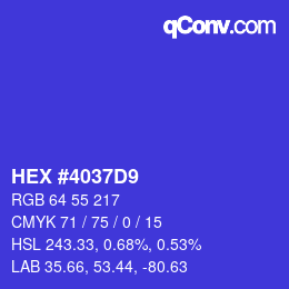 Color code: HEX #4037D9 | qconv.com