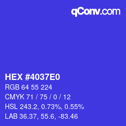 Color code: HEX #4037E0 | qconv.com