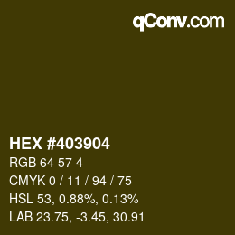 カラーコード: HEX #403904 | qconv.com