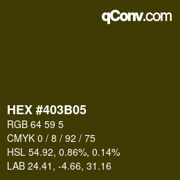 カラーコード: HEX #403B05 | qconv.com