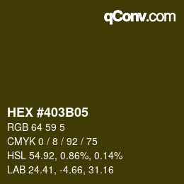 カラーコード: HEX #403B05 | qconv.com