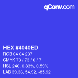 颜色代码: HEX #4040ED | qconv.com