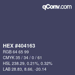 颜色代码: HEX #404163 | qconv.com
