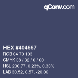 Color code: HEX #404667 | qconv.com