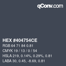 Color code: HEX #404754CE | qconv.com