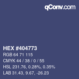 Color code: HEX #404773 | qconv.com