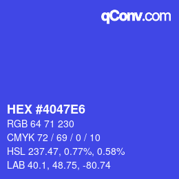 カラーコード: HEX #4047E6 | qconv.com