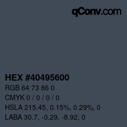 Color code: HEX #40495600 | qconv.com