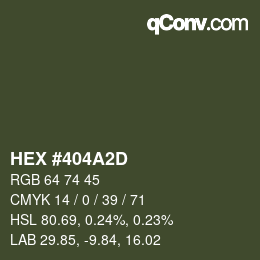 カラーコード: HEX #404A2D | qconv.com