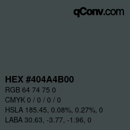 カラーコード: HEX #404A4B00 | qconv.com