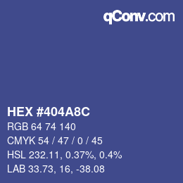 カラーコード: HEX #404A8C | qconv.com