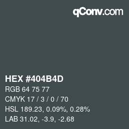 Color code: HEX #404B4D | qconv.com