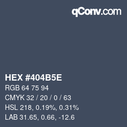 Código de color: HEX #404B5E | qconv.com