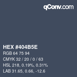 Code couleur: HEX #404B5E | qconv.com