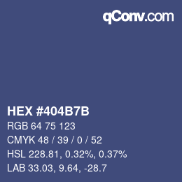 カラーコード: HEX #404B7B | qconv.com