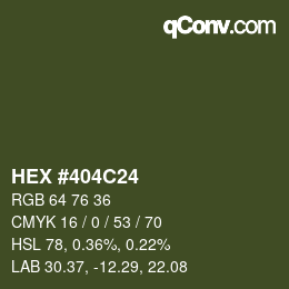 Color code: HEX #404C24 | qconv.com
