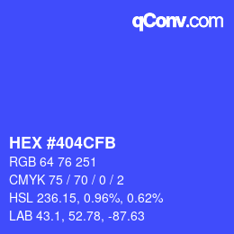 Color code: HEX #404CFB | qconv.com