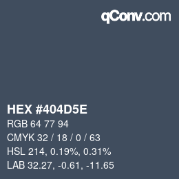 Farbcode: HEX #404D5E | qconv.com