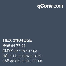 カラーコード: HEX #404D5E | qconv.com