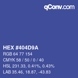 Color code: HEX #404D9A | qconv.com