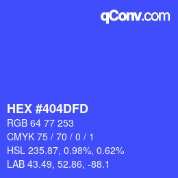 カラーコード: HEX #404DFD | qconv.com