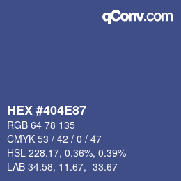 Color code: HEX #404E87 | qconv.com