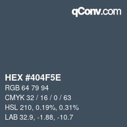 カラーコード: HEX #404F5E | qconv.com