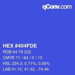 颜色代码: HEX #404FDE | qconv.com