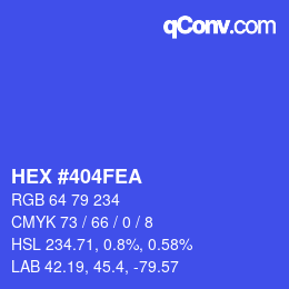 カラーコード: HEX #404FEA | qconv.com