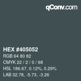 Color code: HEX #405052 | qconv.com