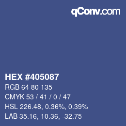 颜色代码: HEX #405087 | qconv.com