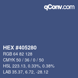 カラーコード: HEX #405280 | qconv.com