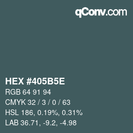 Color code: HEX #405B5E | qconv.com