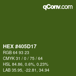 カラーコード: HEX #405D17 | qconv.com