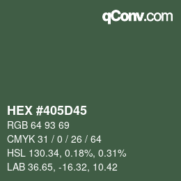 Color code: HEX #405D45 | qconv.com