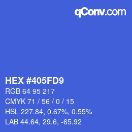 Color code: HEX #405FD9 | qconv.com