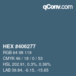 Color code: HEX #406277 | qconv.com