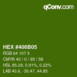 カラーコード: HEX #406B05 | qconv.com