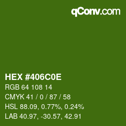 Color code: HEX #406C0E | qconv.com