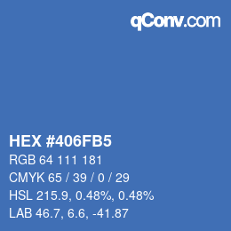 Farbcode: HEX #406FB5 | qconv.com