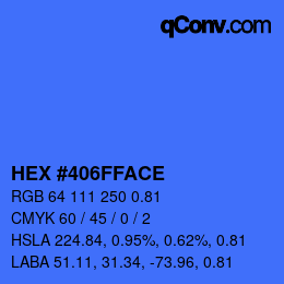 Farbcode: HEX #406FFACE | qconv.com
