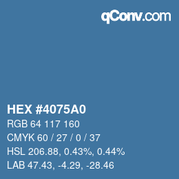 カラーコード: HEX #4075A0 | qconv.com