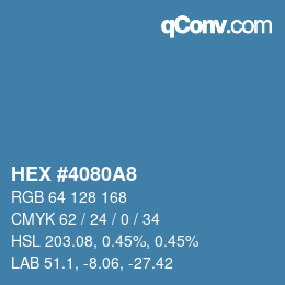 カラーコード: HEX #4080A8 | qconv.com