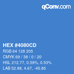 Color code: HEX #4080CD | qconv.com